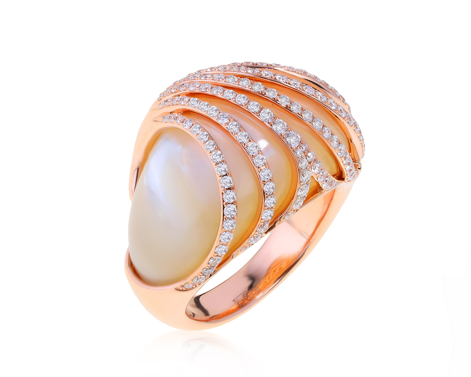 Оригинальное золотое кольцо с бриллиантами Gravelona Toce