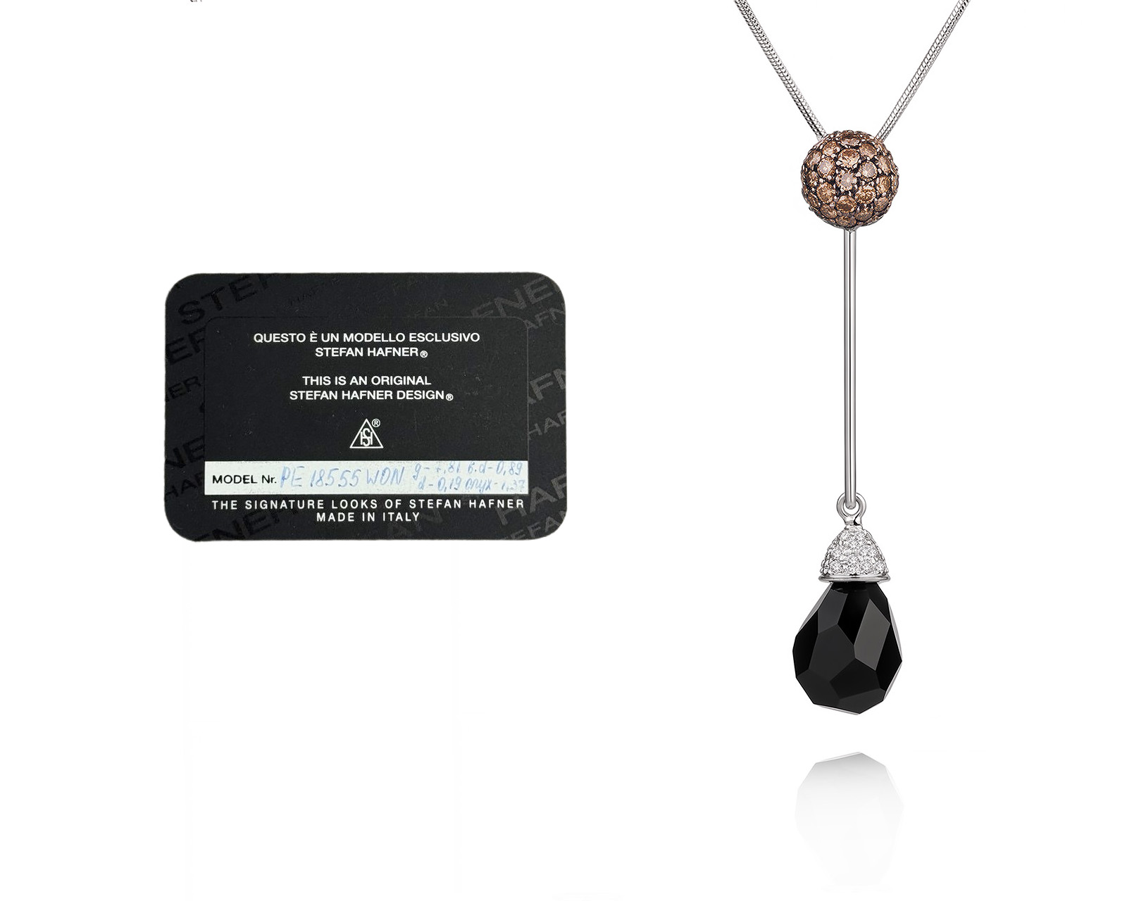 Оригинальное золотое колье с ониксом 6.85ct Stefan Hafner