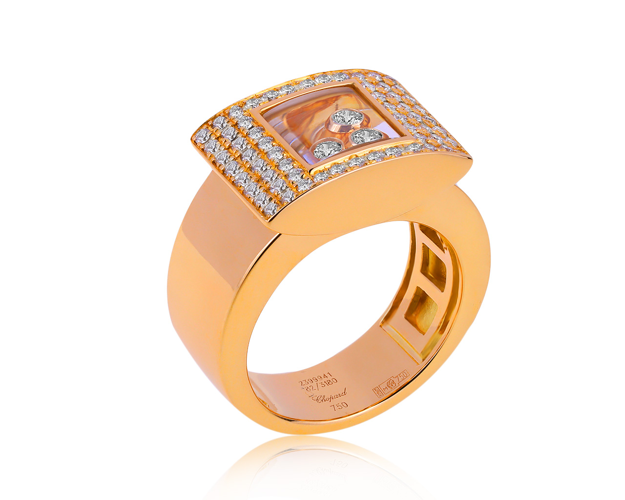 Оригинальное золотое кольцо с бриллиантами 0.75ct Chopard 280320/2