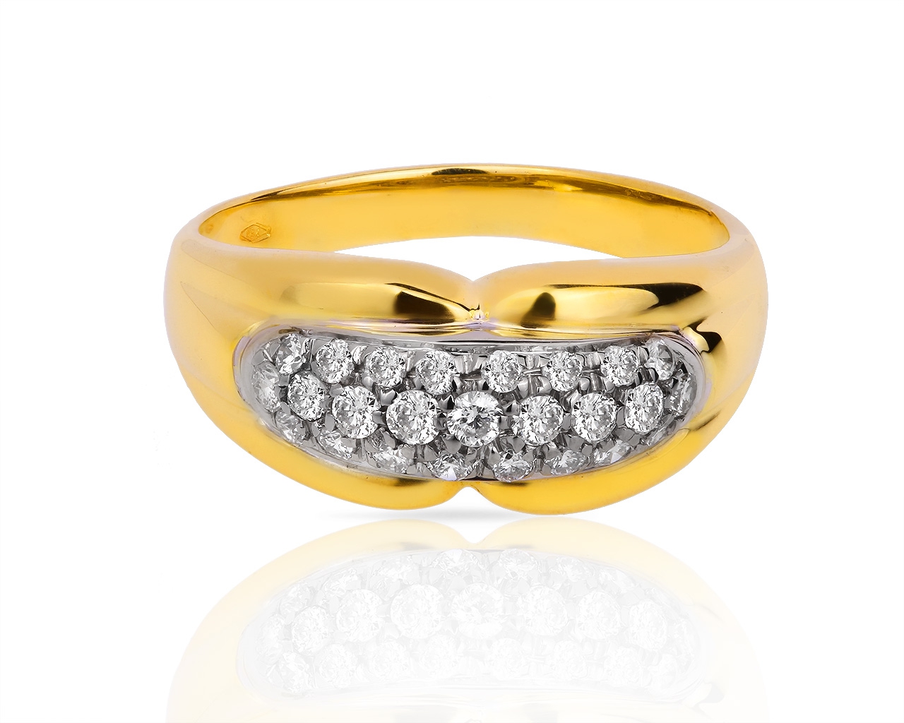 Итальянское золотое кольцо с бриллиантами 0.34ct 060318/3
