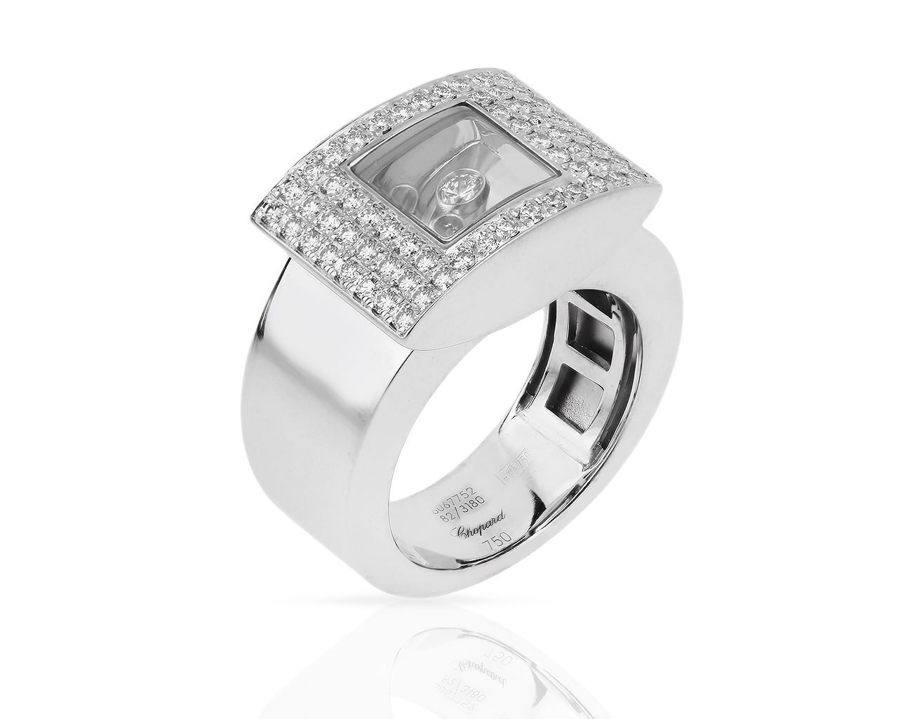 Золотое кольцо с бриллиантами 0.75ct Chopard Happy Diamonds