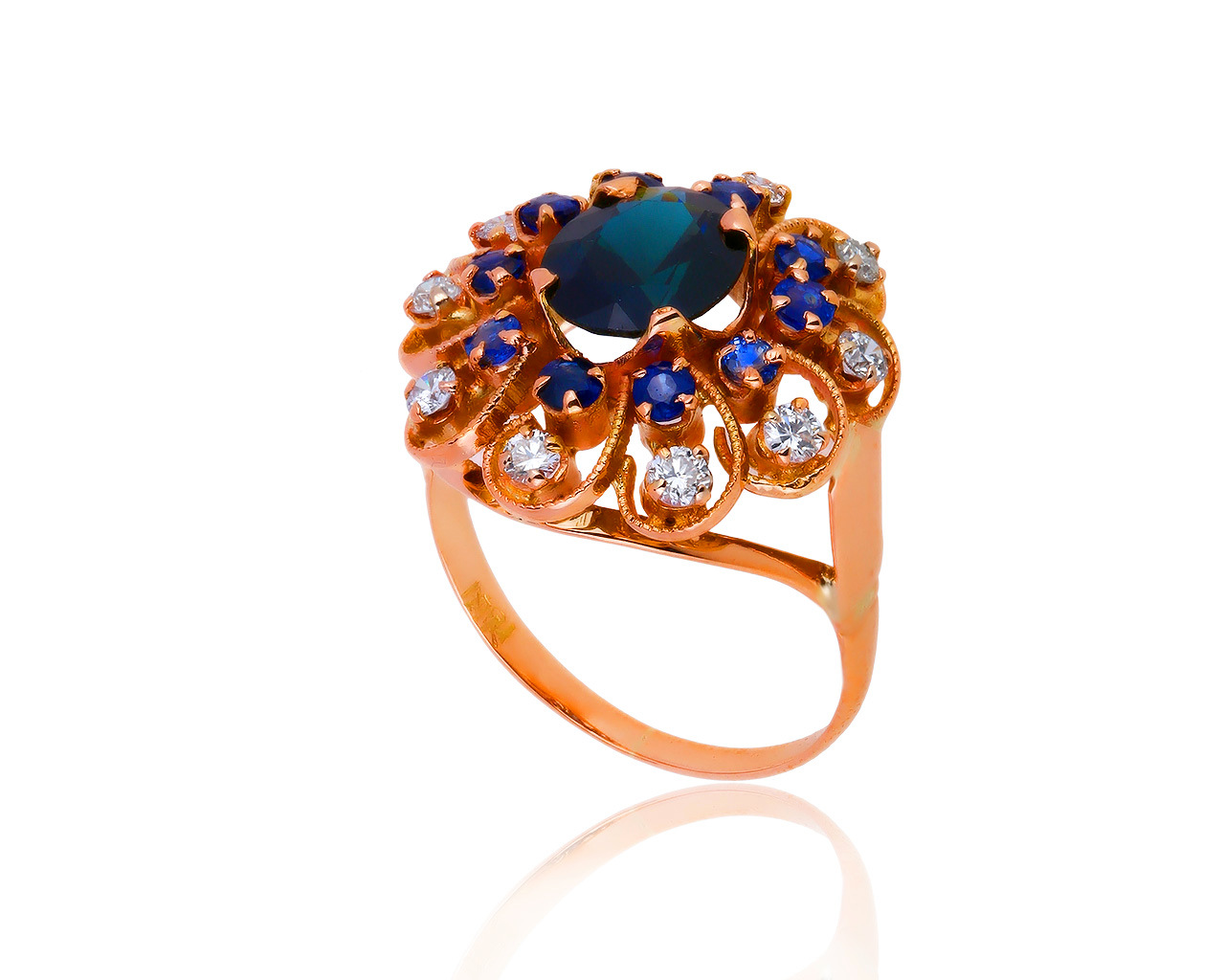 Прекрасное золотое кольцо с сапфирами 2.49ct 310119/11