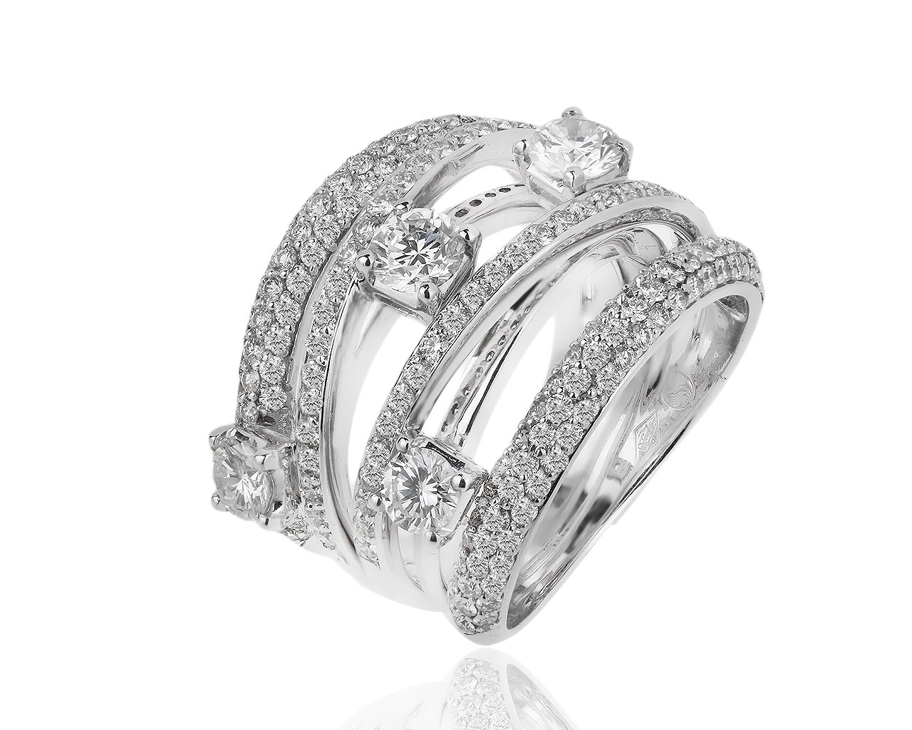 Итальянское золотое кольцо с бриллиантами 2.78ct 260219/6