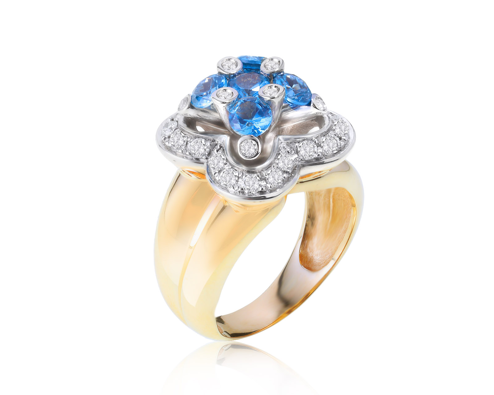 Прекрасное золотое кольцо с топазами 1.60ct 200922/10