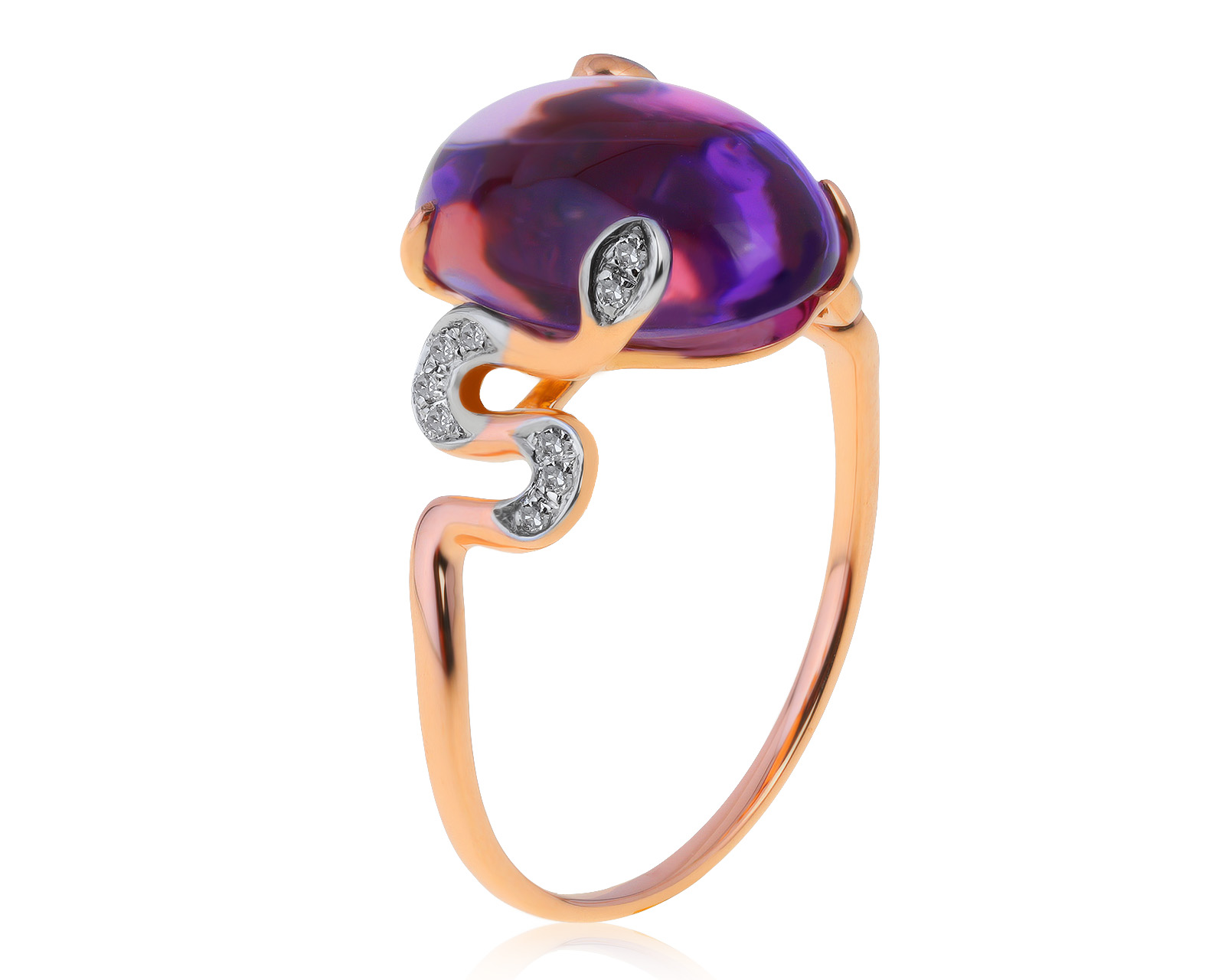 Оригинальное золотое кольцо с аметистом 5.41ct Giancarlo 050721/7