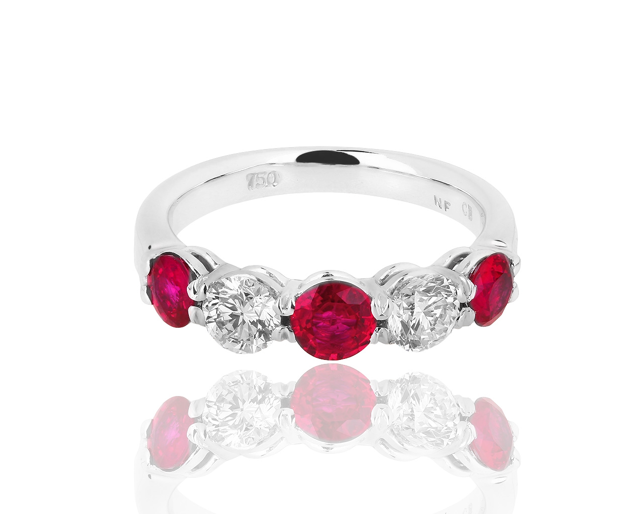 Золотое кольцо с рубинами и бриллиантами 0.63ct Carl Bucherer 301218/2