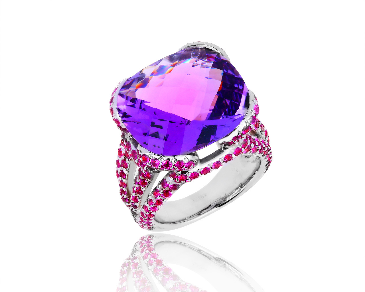 Оригинальное золотое кольцо с аметистом 18.25ct Adler 170819/21