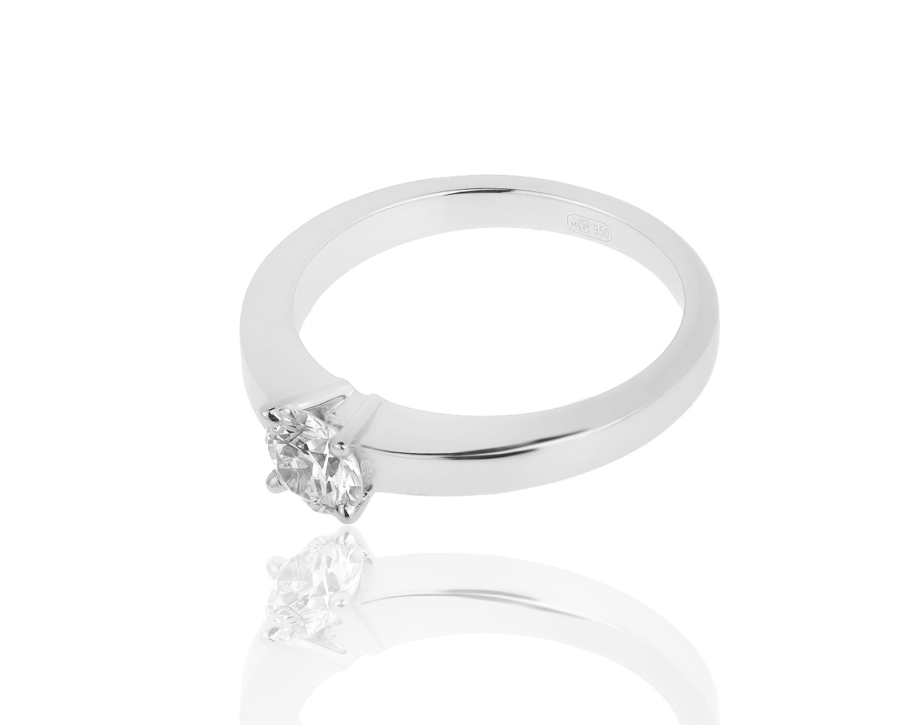 Помолвочное платиновое кольцо с бриллиантом 0.54ct Cartier