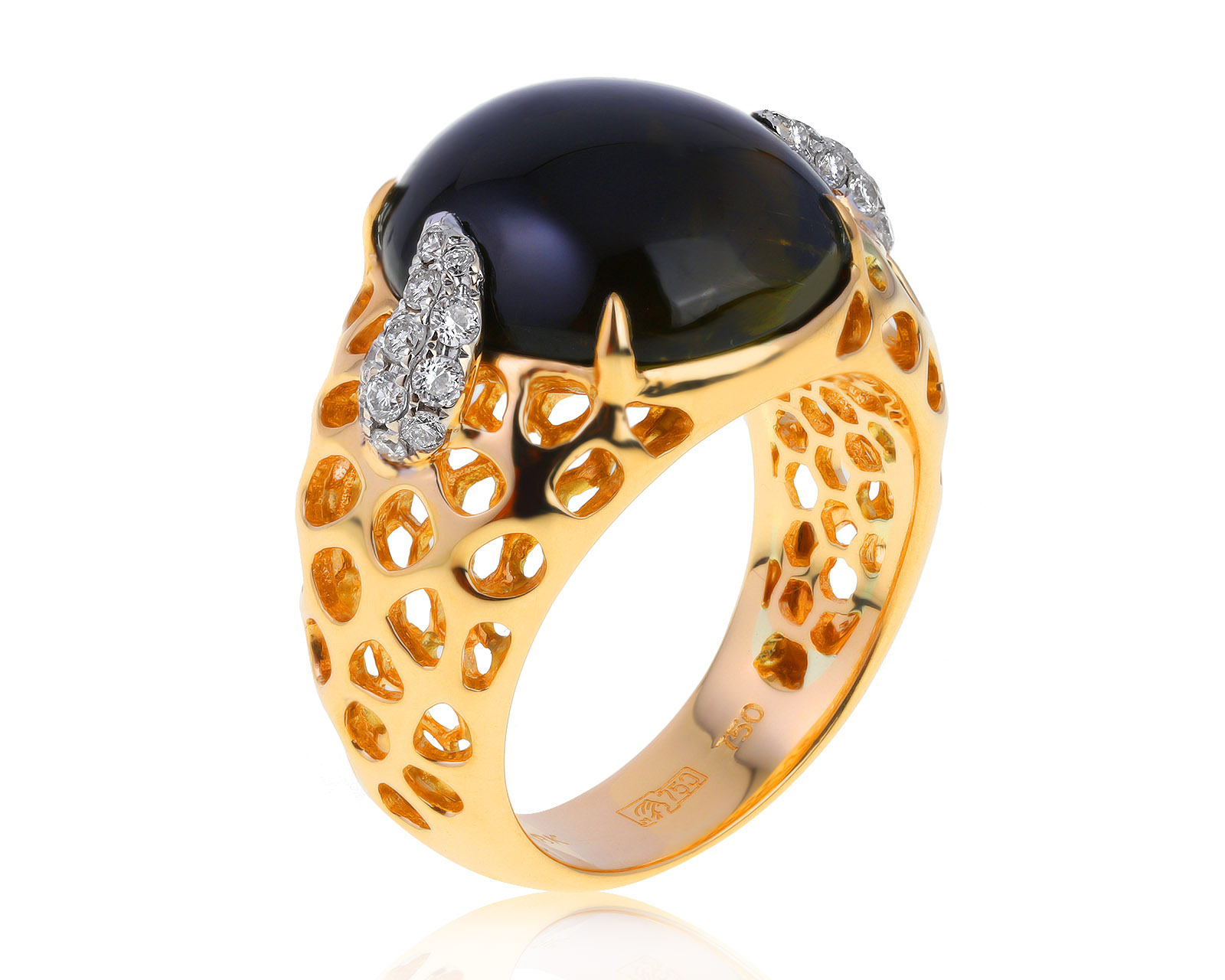 Великолепное золотое кольцо с турмалином 7.28ct 260721/15
