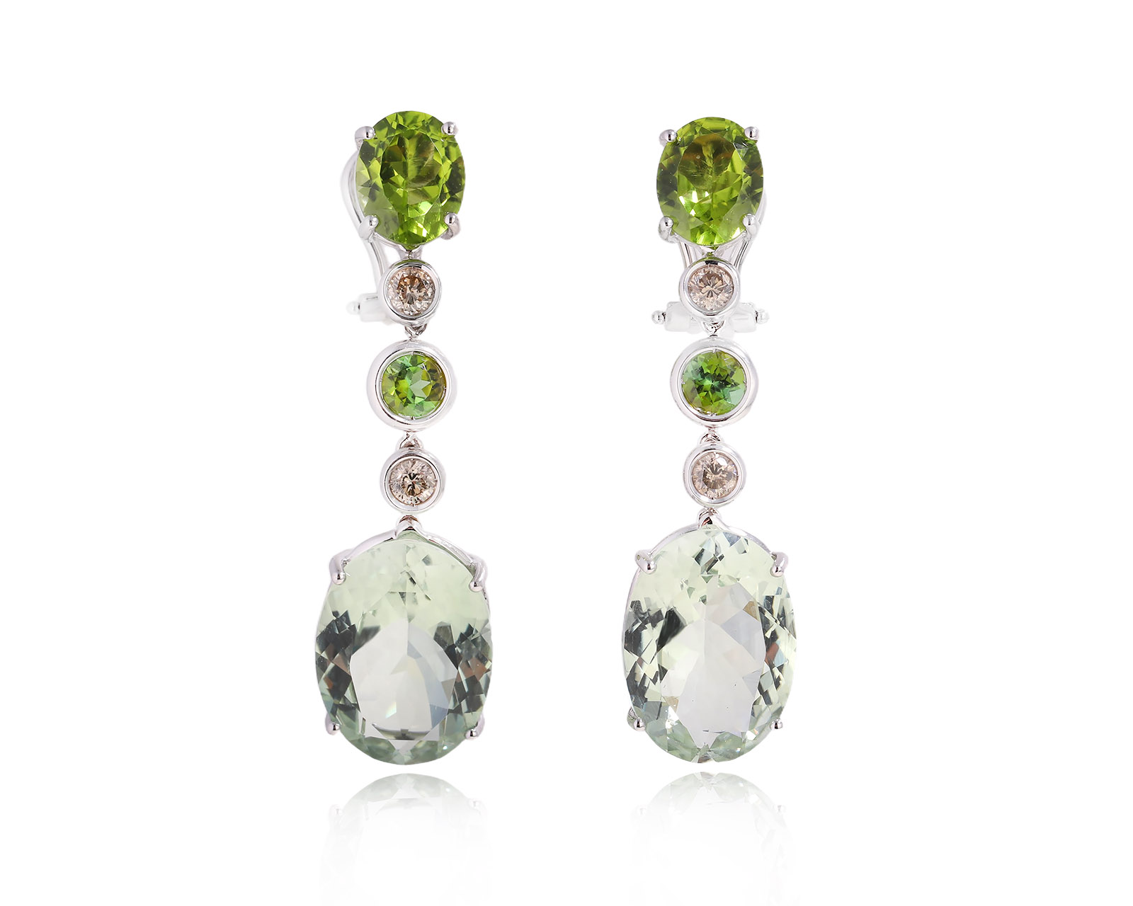 Оригинальные золотые серьги с цветными камнями 21.90ct Mangiorotti 161225/6