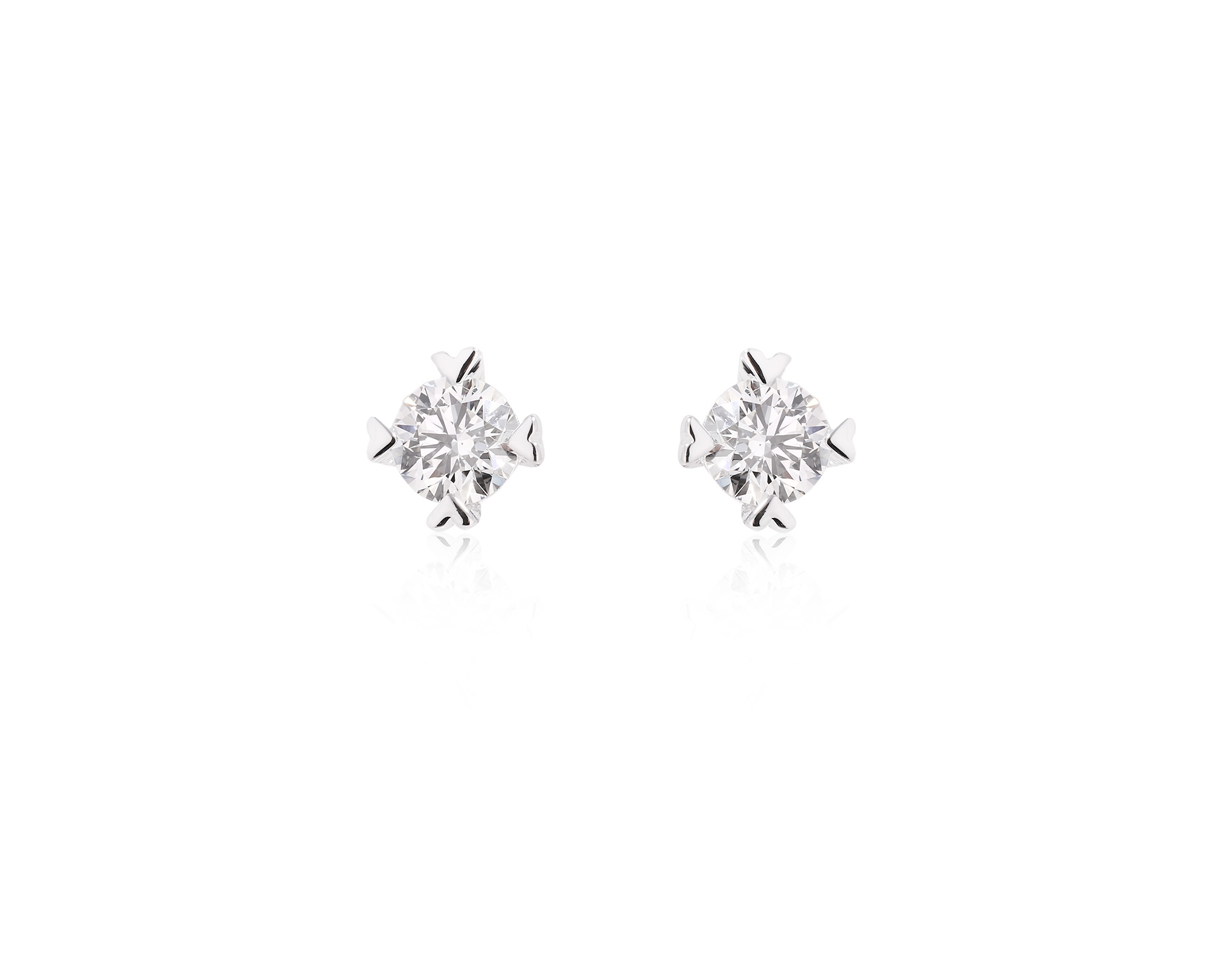Золотые серьги с бриллиантами 0.55ct