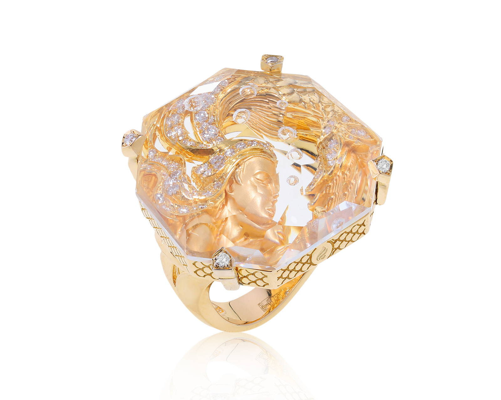 Оригинальное золотое кольцо Magerit Sirena Burbuja
