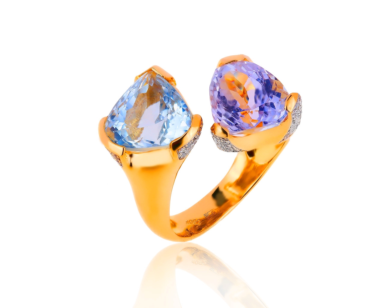 Очаровательное золотое кольцо с бриллиантами 0.55ct 270719/5