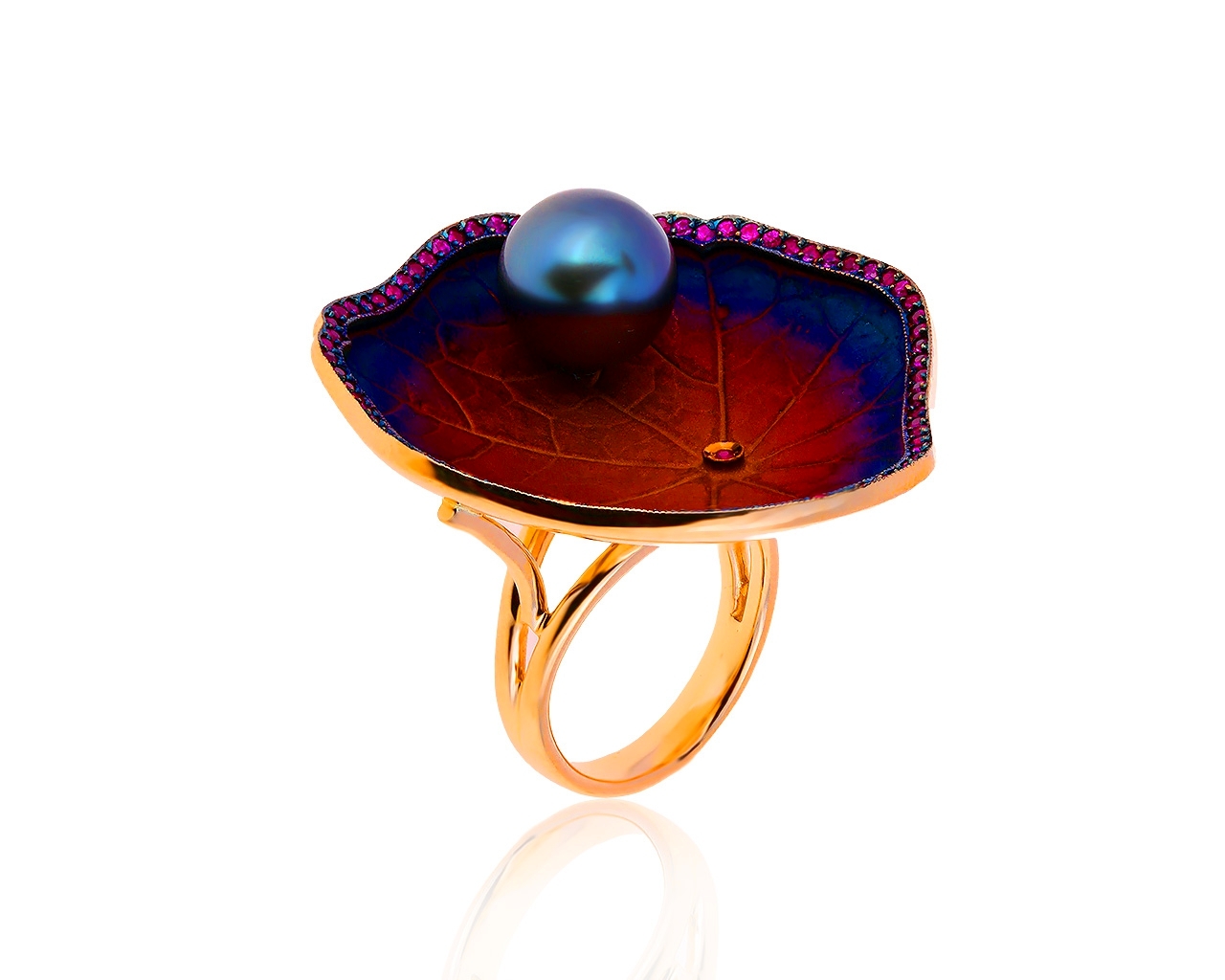 Оригинальное золотое кольцо с жемчугом 10.60 мм Roberto Bravo 020819/9