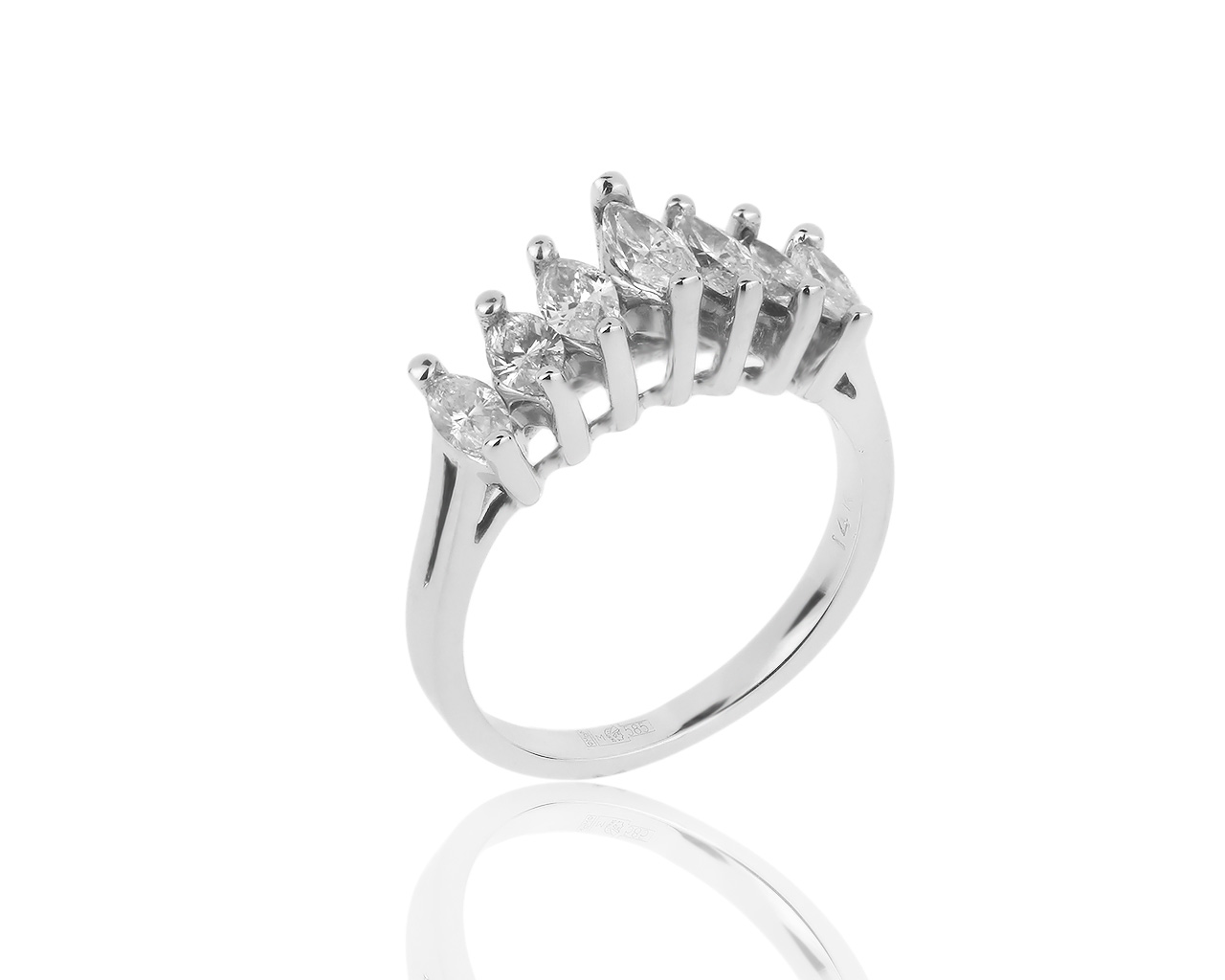Шикарное золотое кольцо с бриллиантами 0.87ct