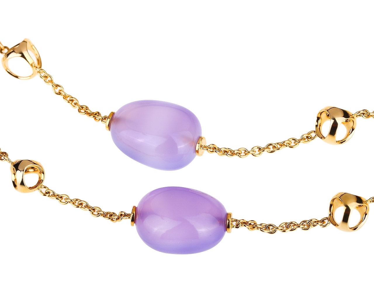 Итальянское золотое колье с халцедонами Di Modolo 061218/7