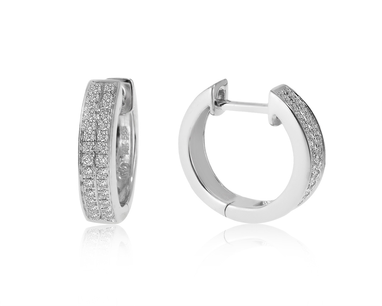 Престижные золотые серьги с бриллиантами 0.25ct