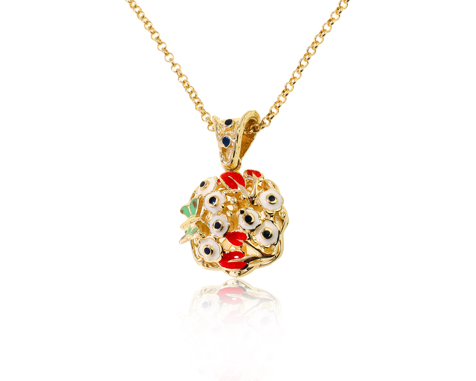 Оригинальный золотой кулон с эмалью Roberto Bravo 180123/6