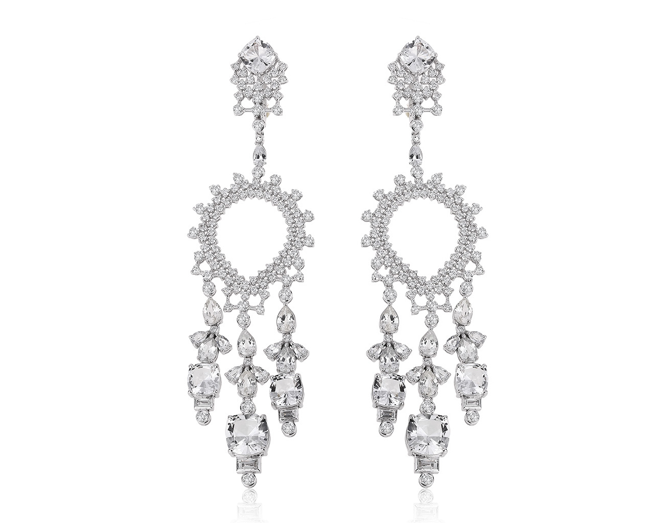 Великолепные золотые серьги с бриллиантами 5.44ct 100920/1