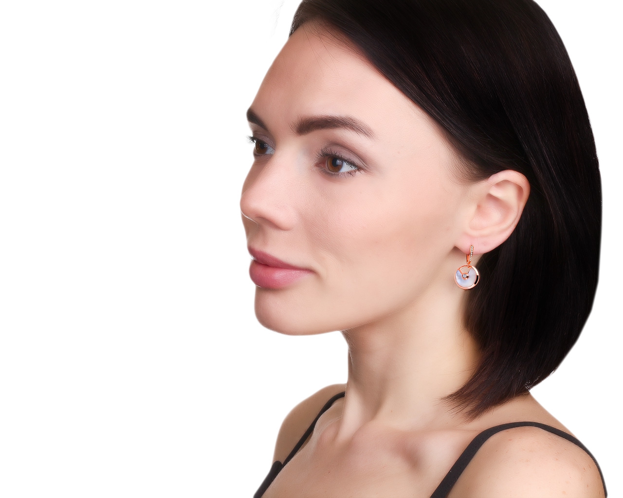 Великолепные золотые серьги с бриллиантами 0.23ct