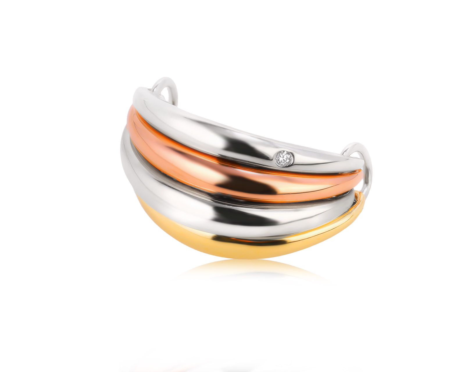 Оригинальное золотое кольцо с бриллиантом 0.01ct Damiani Spicchi di Luna 240126/9