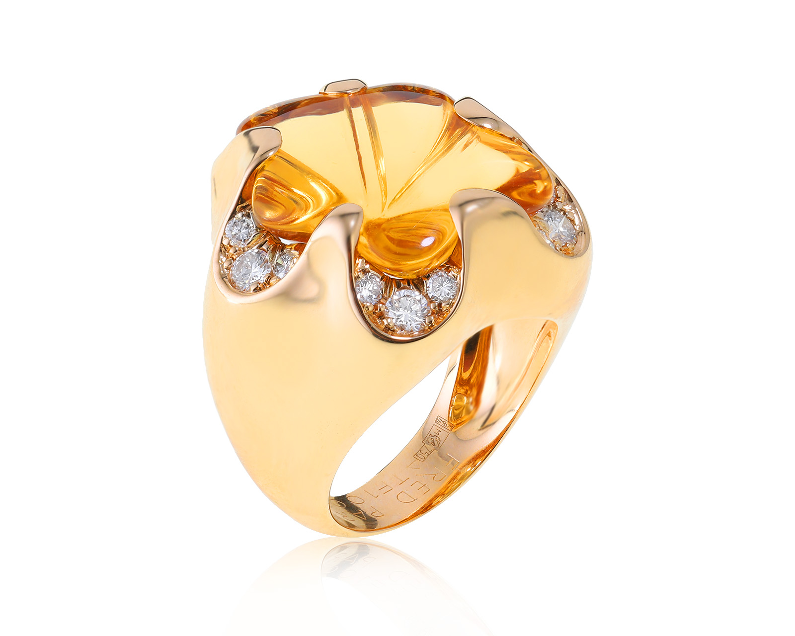 Оригинальное золотое кольцо с цитрином 11.29ct Fred 141222/14