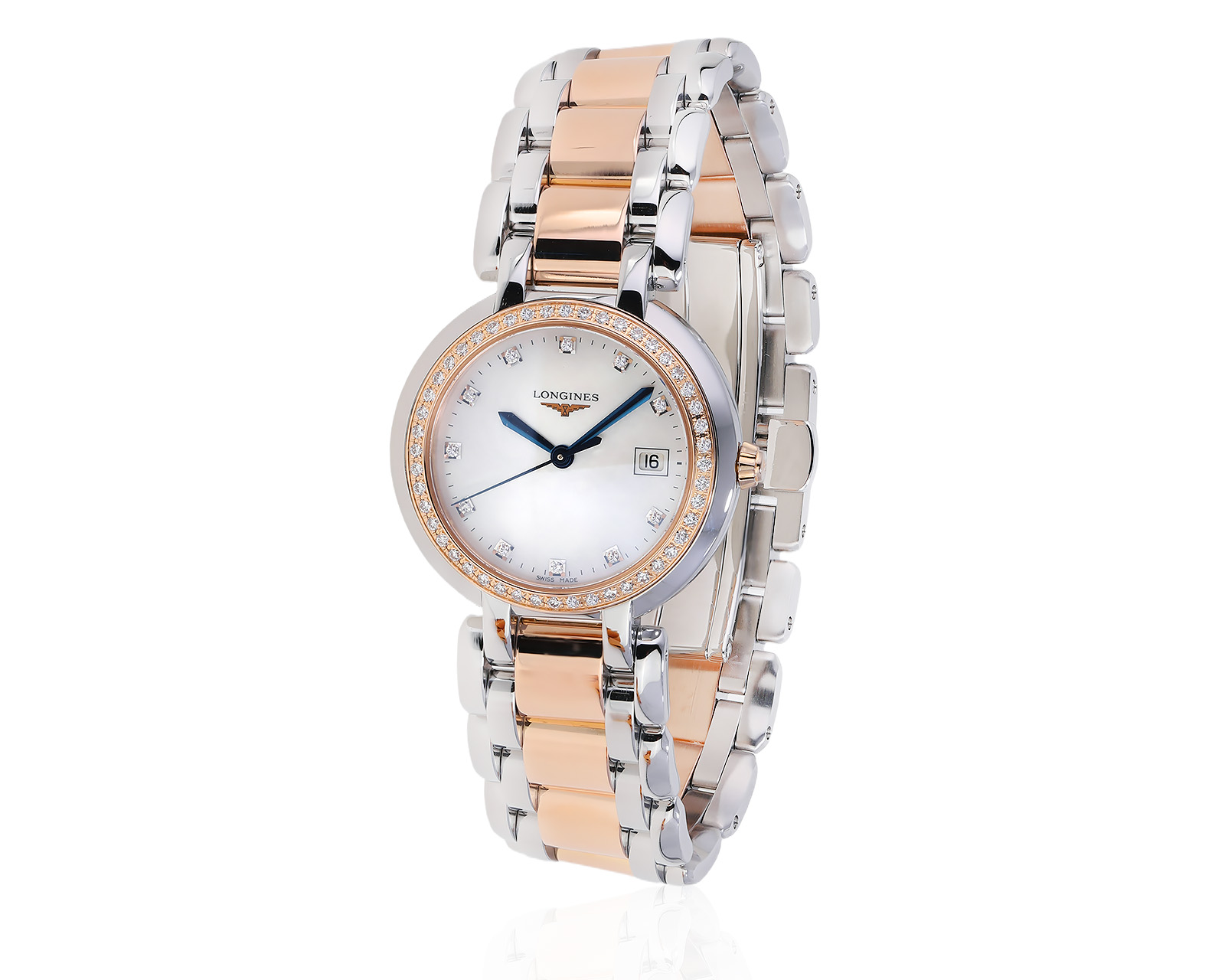 Оригинальные золотые часы с бриллиантами 0.45ct Longines PrimaLuna 080125/3