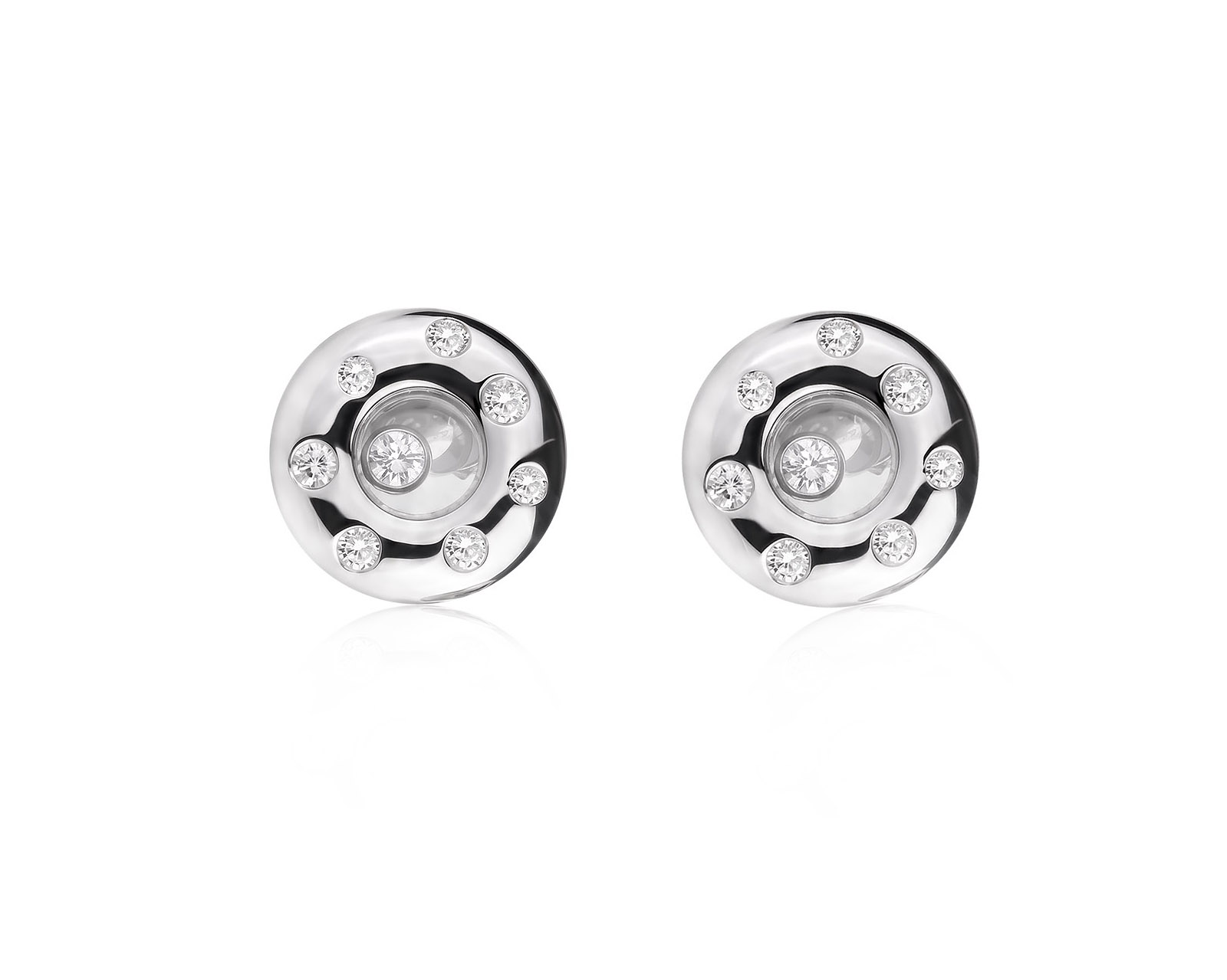 Оригинальные золотые серьги с бриллиантами 0.24ct Chopard Happy Diamonds 230226/1