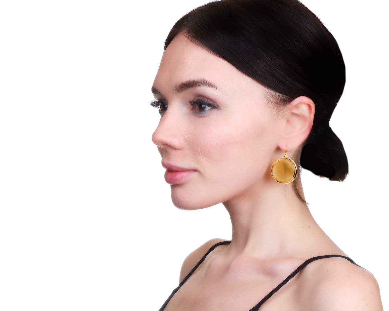 Красивые золотые серьги с сердоликом 23.26ct