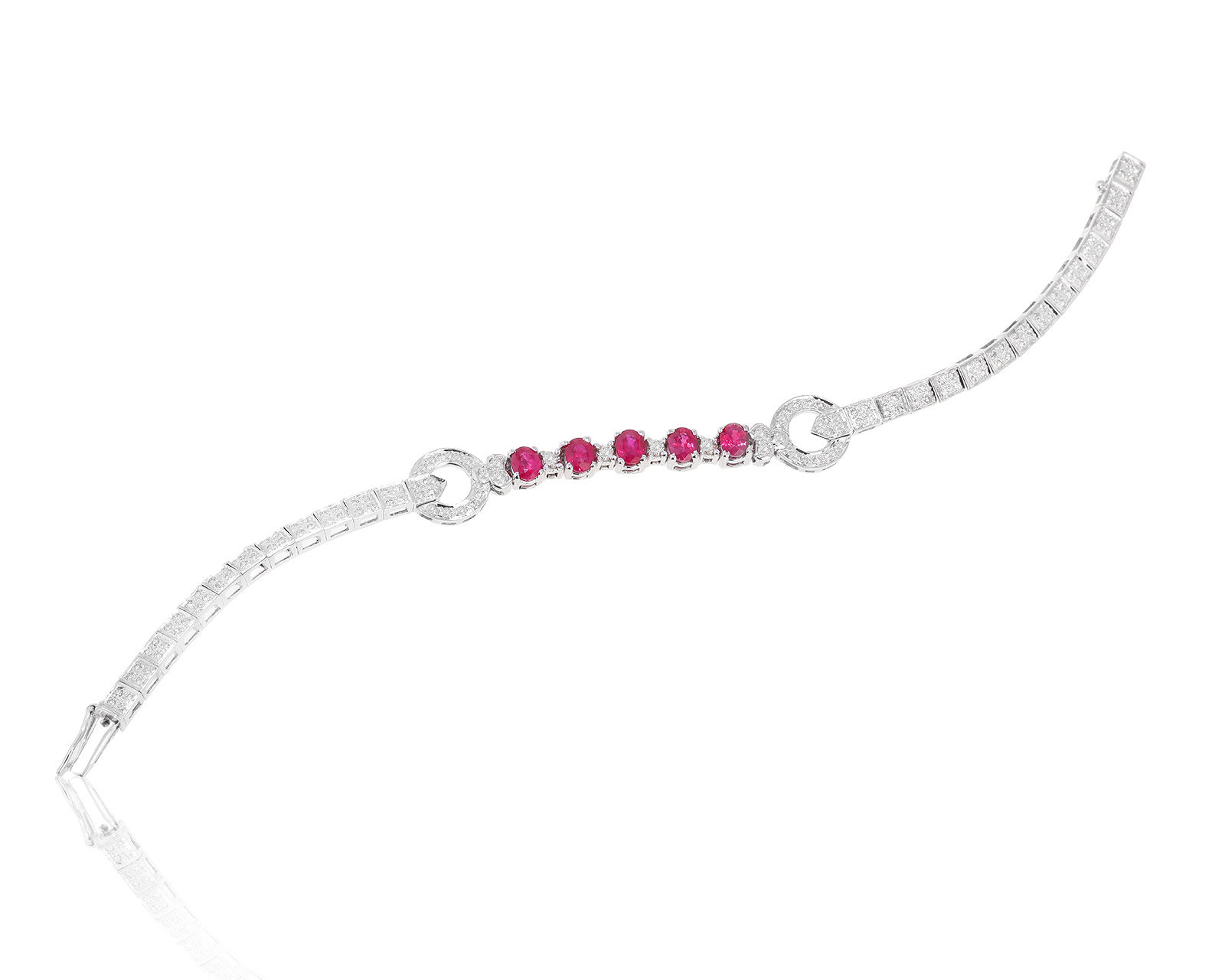 Золотой браслет с рубинами 2.40ct и бриллиантами 1.40ct 221223/1