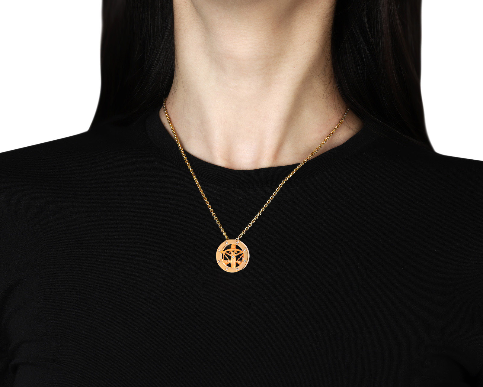 Оригинальное золотое колье Magerit Zodiac Horoscope libra