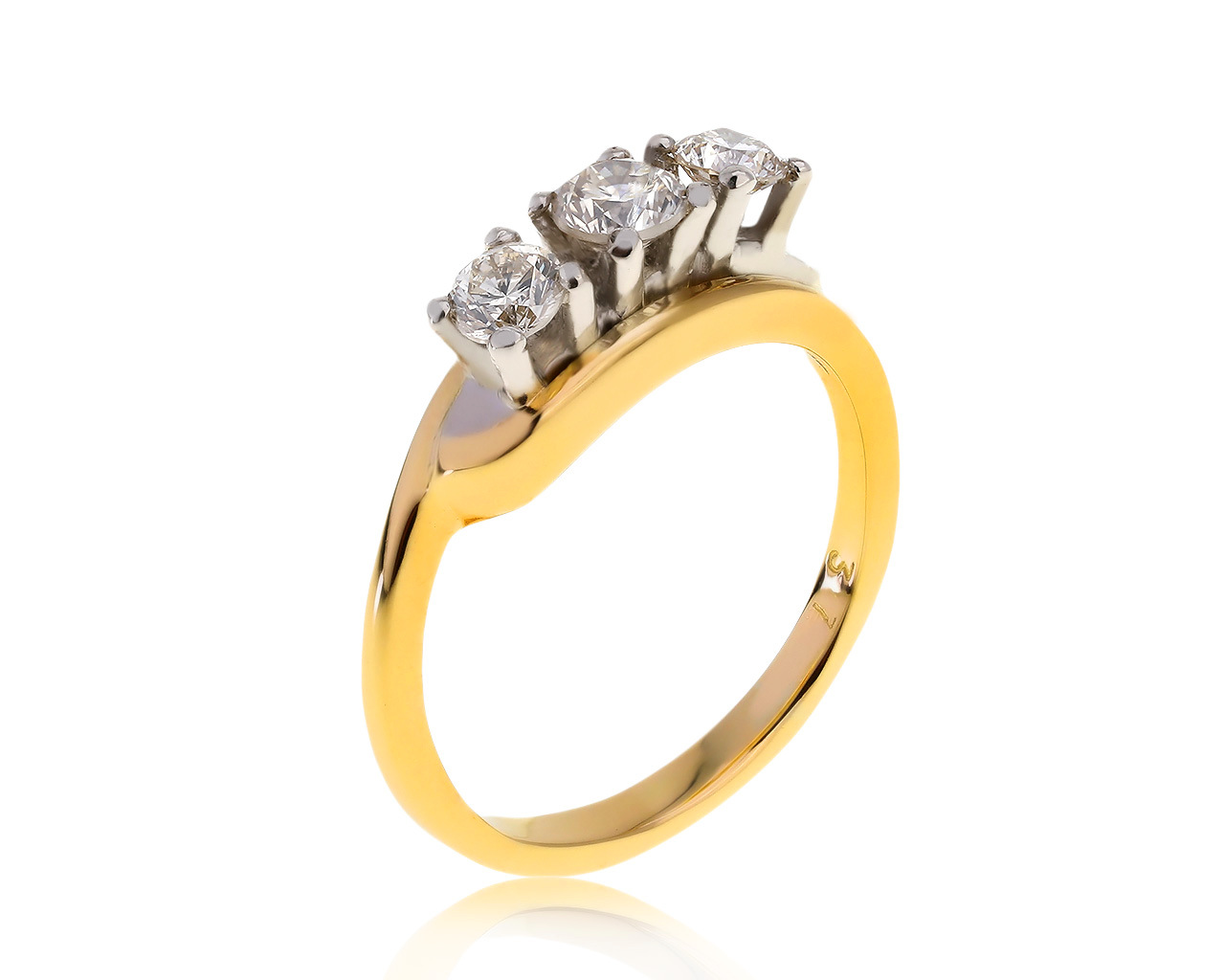 Нарядное золотое кольцо с бриллиантами 0.62ct 031020/7