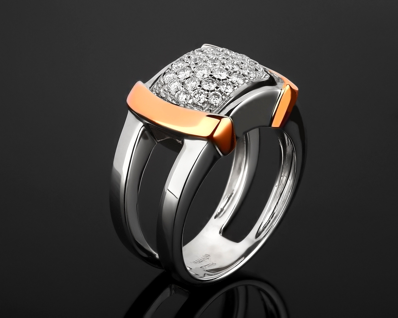 Золотое кольцо с бриллиантами 0.40ct Damiani