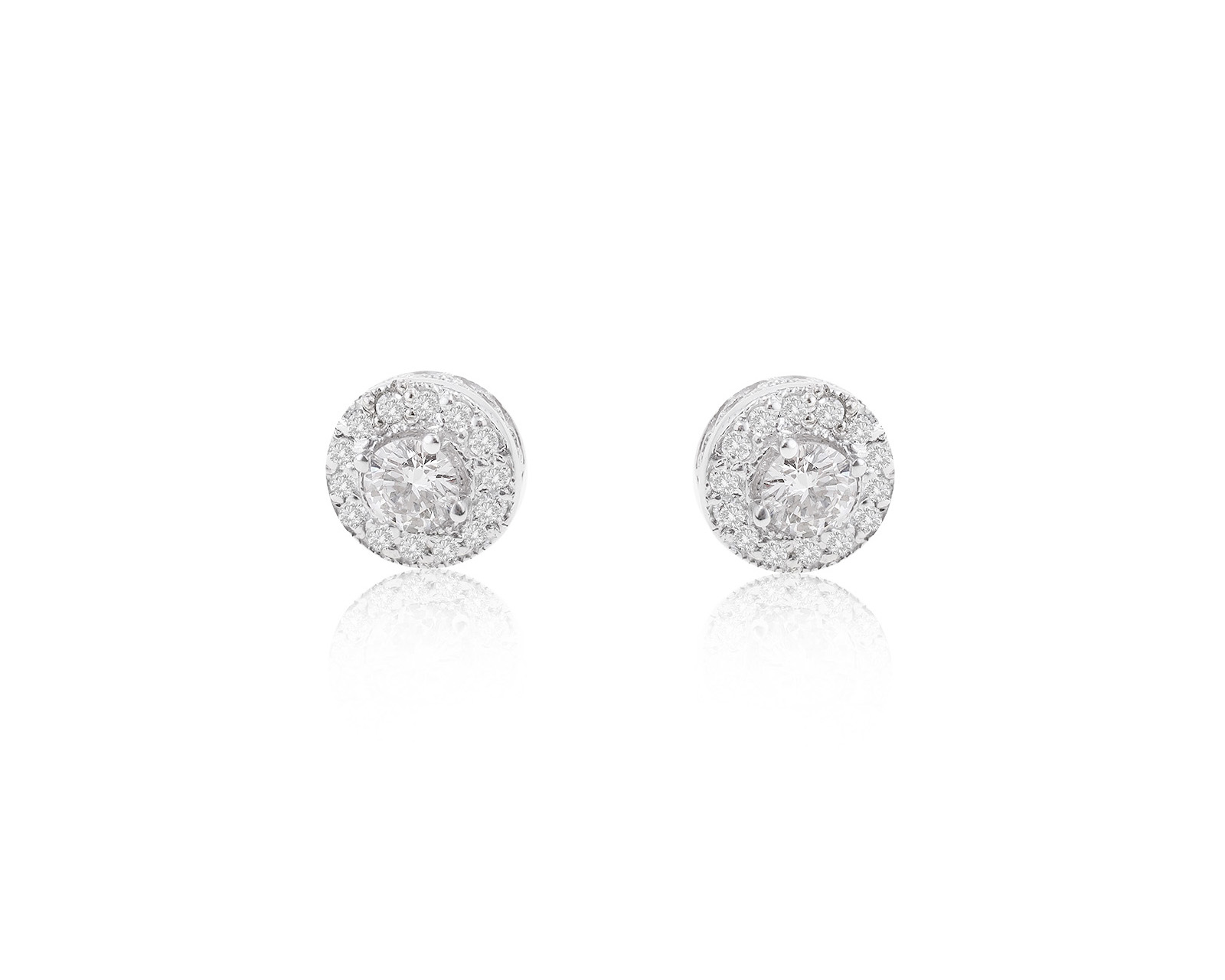 Золотые серьги с бриллиантами 0.58ct