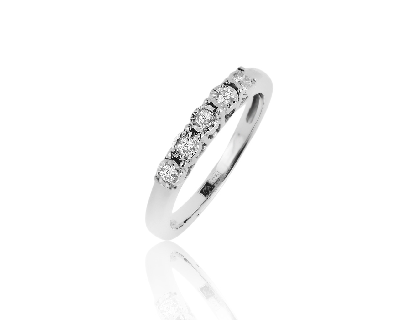 Изящное золотое кольцо с бриллиантами 0.12ct 120917/2