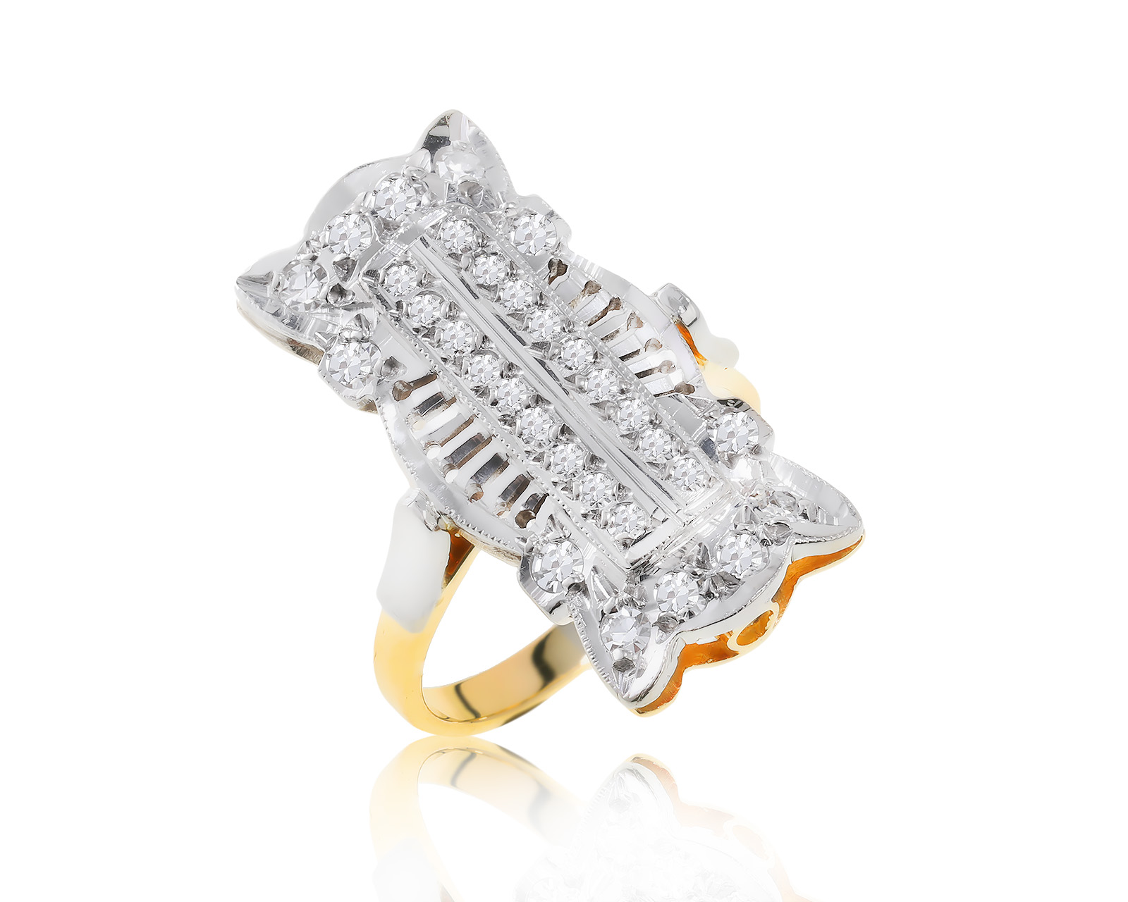 Винтажное золотое кольцо с бриллиантами 0.57ct СССР 250423/10