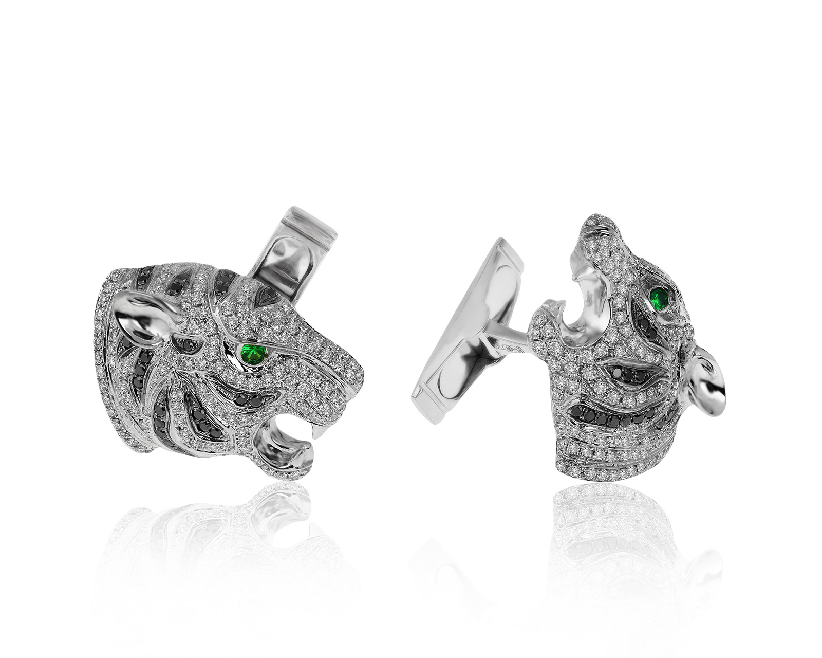 Шикарные золотые запонки с бриллиантами 1.77ct 300621/3 Шикарные золотые запонки с бриллиантами 1.77ct 300621/3