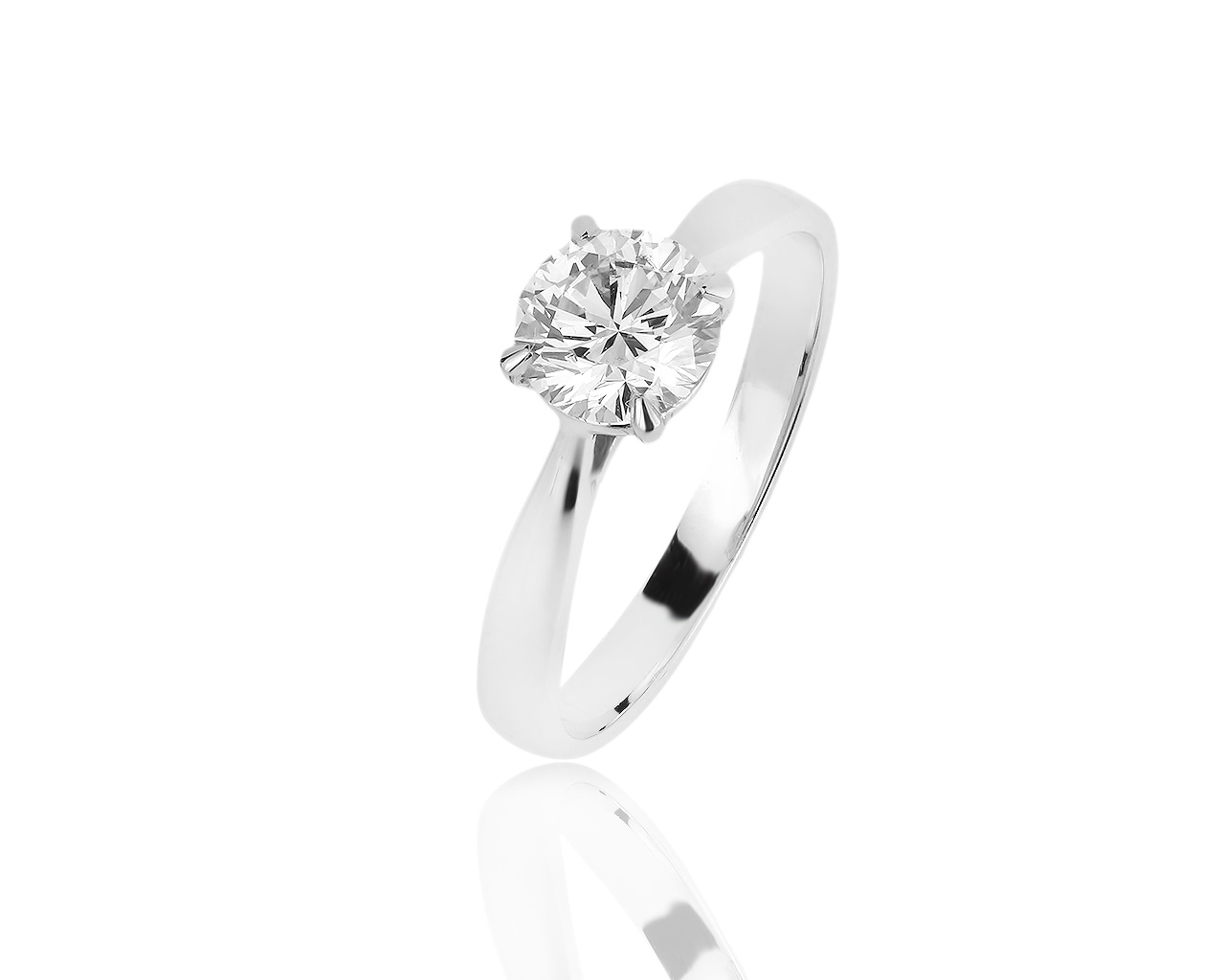 Классическое золотое кольцо с бриллиантом 1.01ct 150619/11