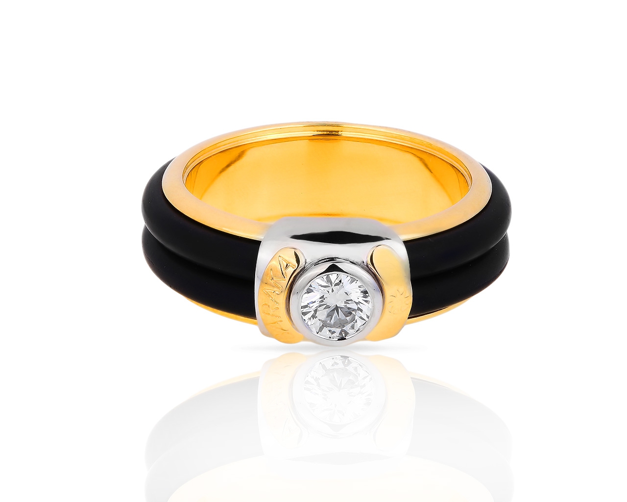 Солидное золотое кольцо с бриллиантом 0.40ct Baraka 070618/6