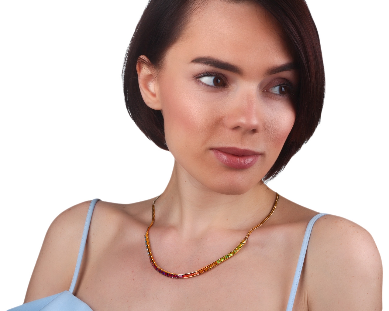Яркое золотое колье с цветными камнями H.Stern Rainbow