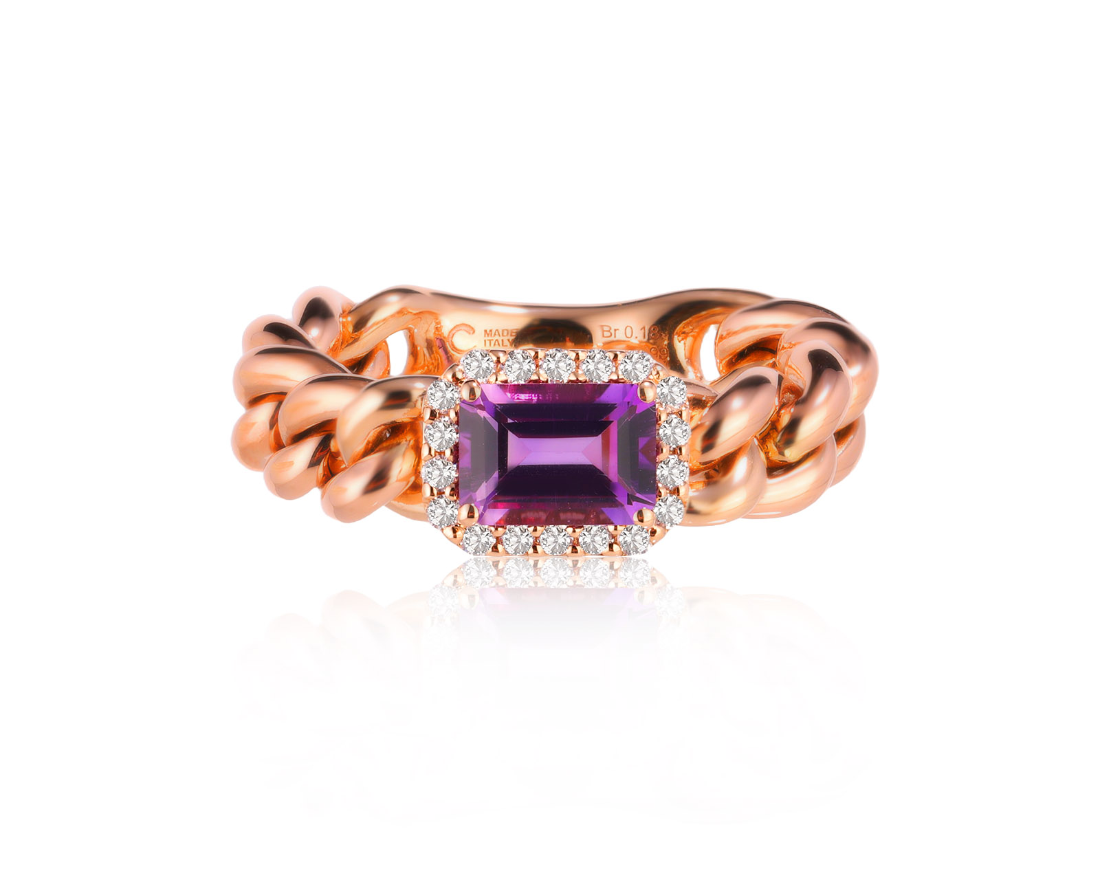 Оригинальное золотое кольцо с аметистом 0.99ct Crivelli 030226/2