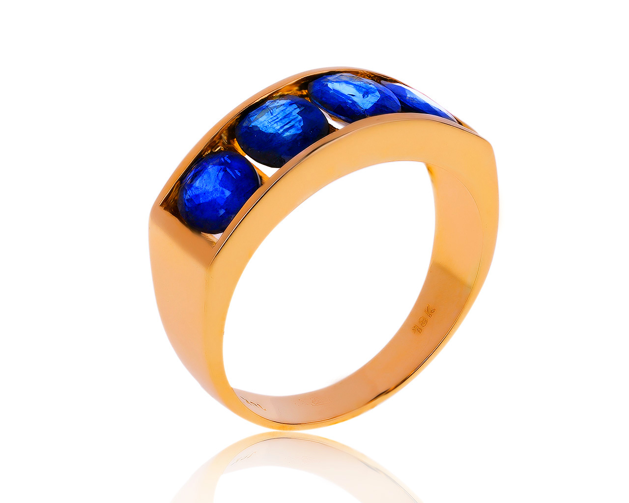 Прекрасное золотое кольцо с сапфирами 2.45ct 140420/2