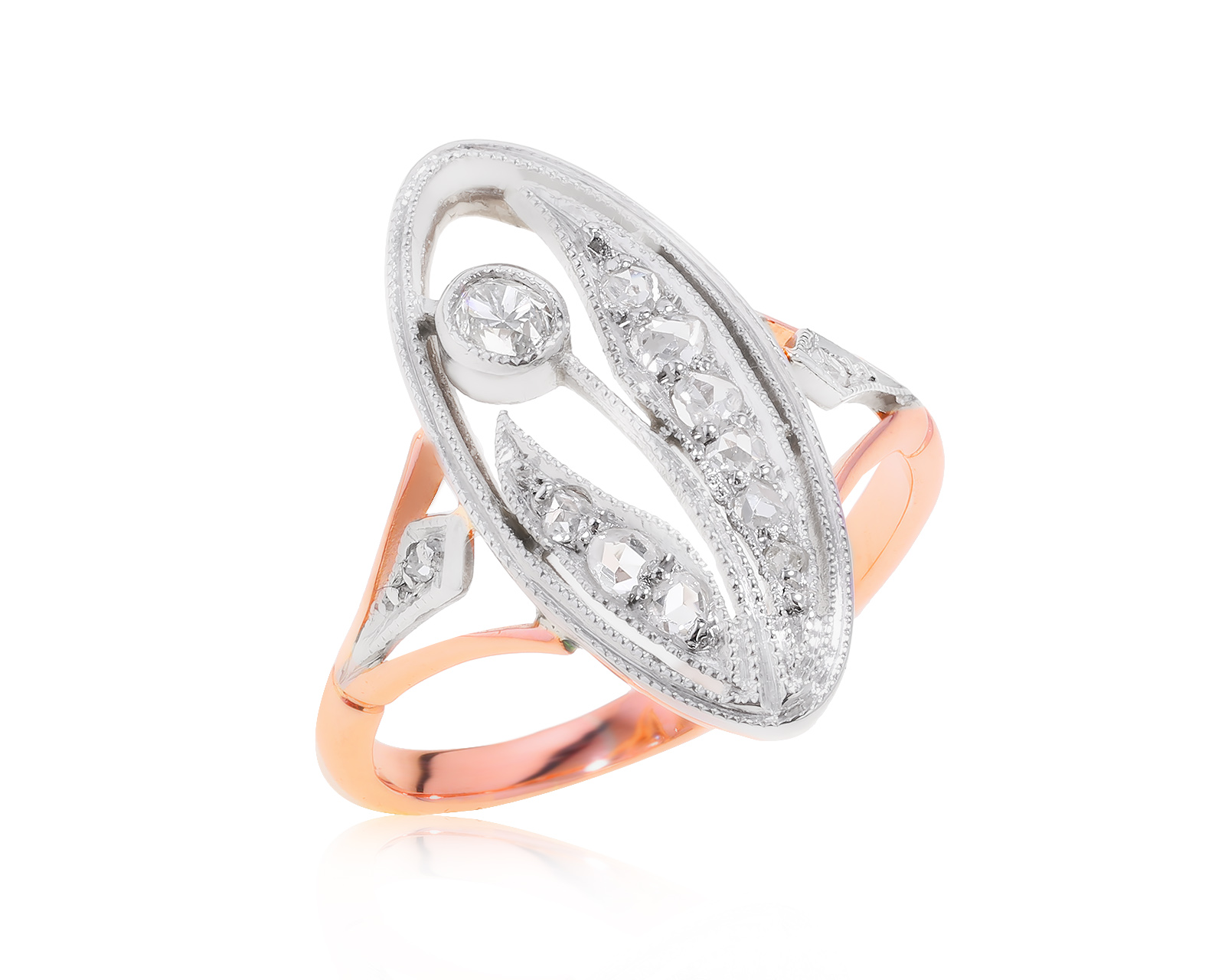 Винтажное золотое кольцо с бриллиантом 0.10ct СССР 100322/3 Винтажное золотое кольцо с бриллиантом 0.10ct СССР 100322/3