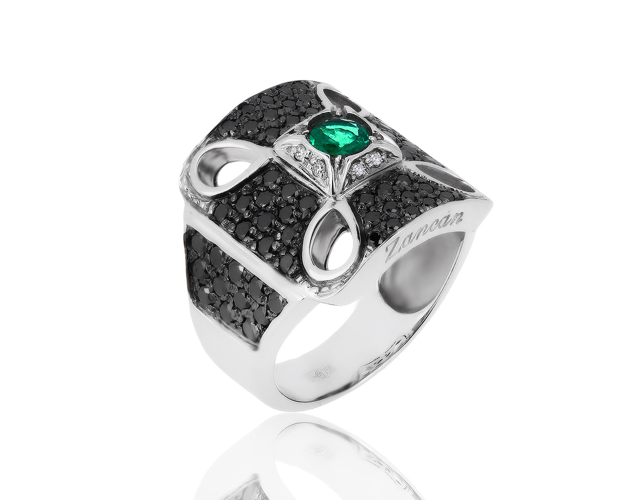 Оригинальное золотое кольцо с черными бриллиантами 1.82ct Zancan 190719/4