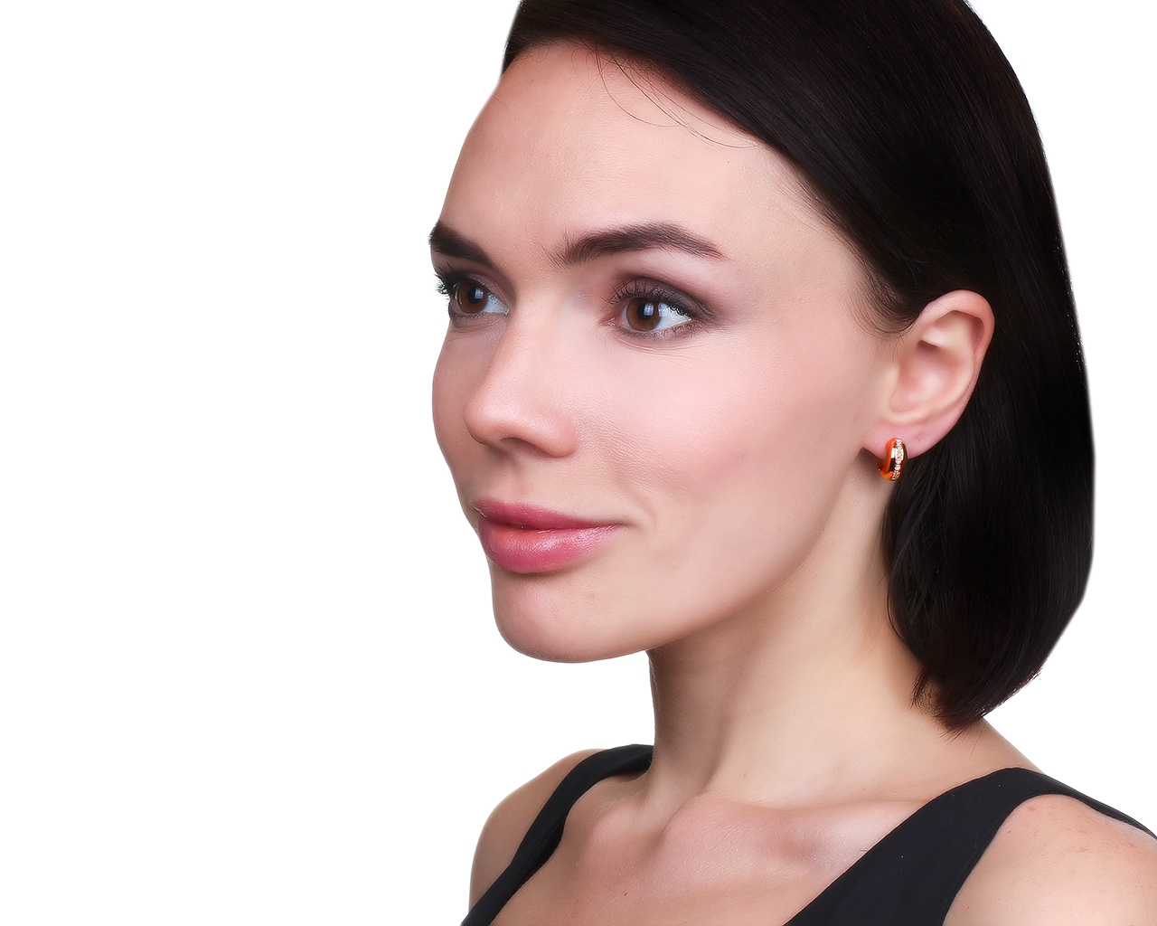 Итальянские золотые серьги с бриллиантами 0.17ct