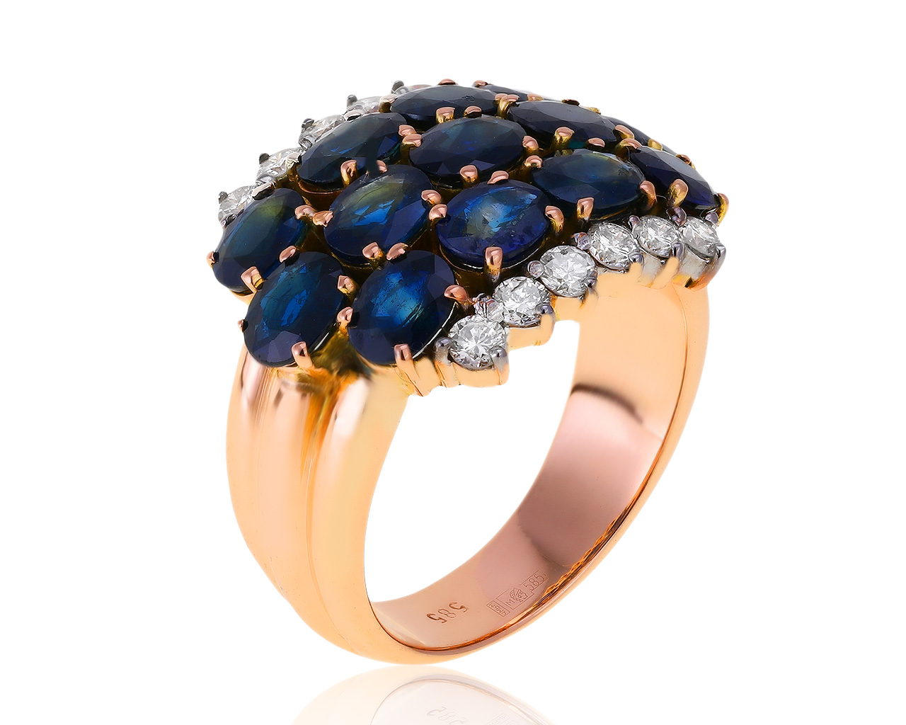 Завораживающее золотое кольцо с сапфирами 4.16ct 101220/4