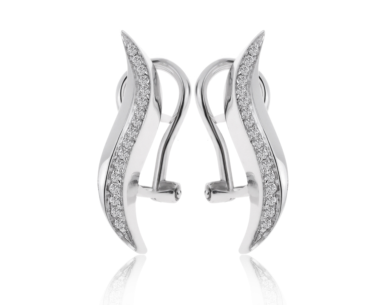 Оригинальные золотые серьги с бриллиантами 0.20ct Alfieri & St.John 060320/8