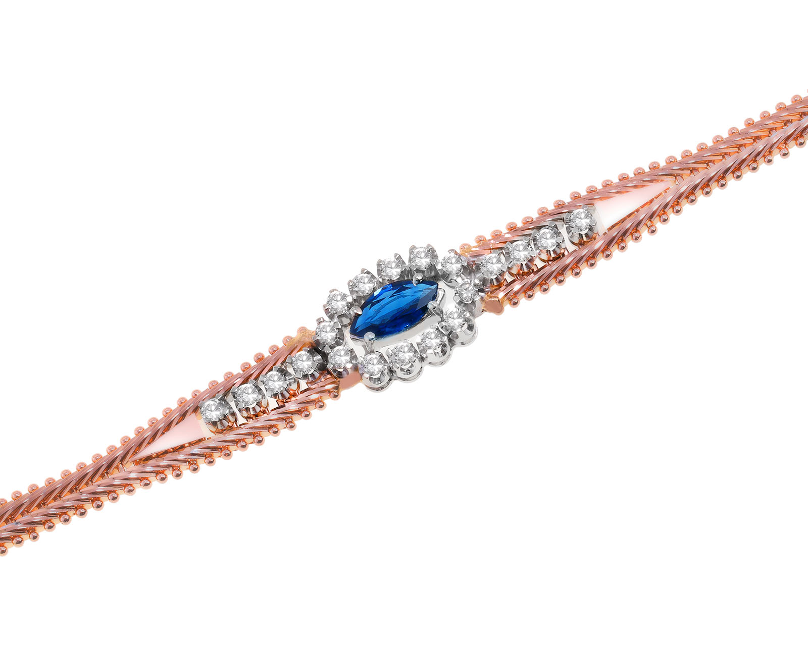 Золотой браслет с сапфиром 0.58ct и бриллиантами 0.68ct