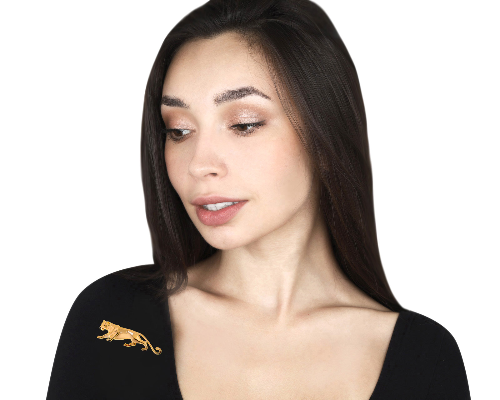 Оригинальная золотая брошь Cartier Panthère De Cartier Emerald Eyed