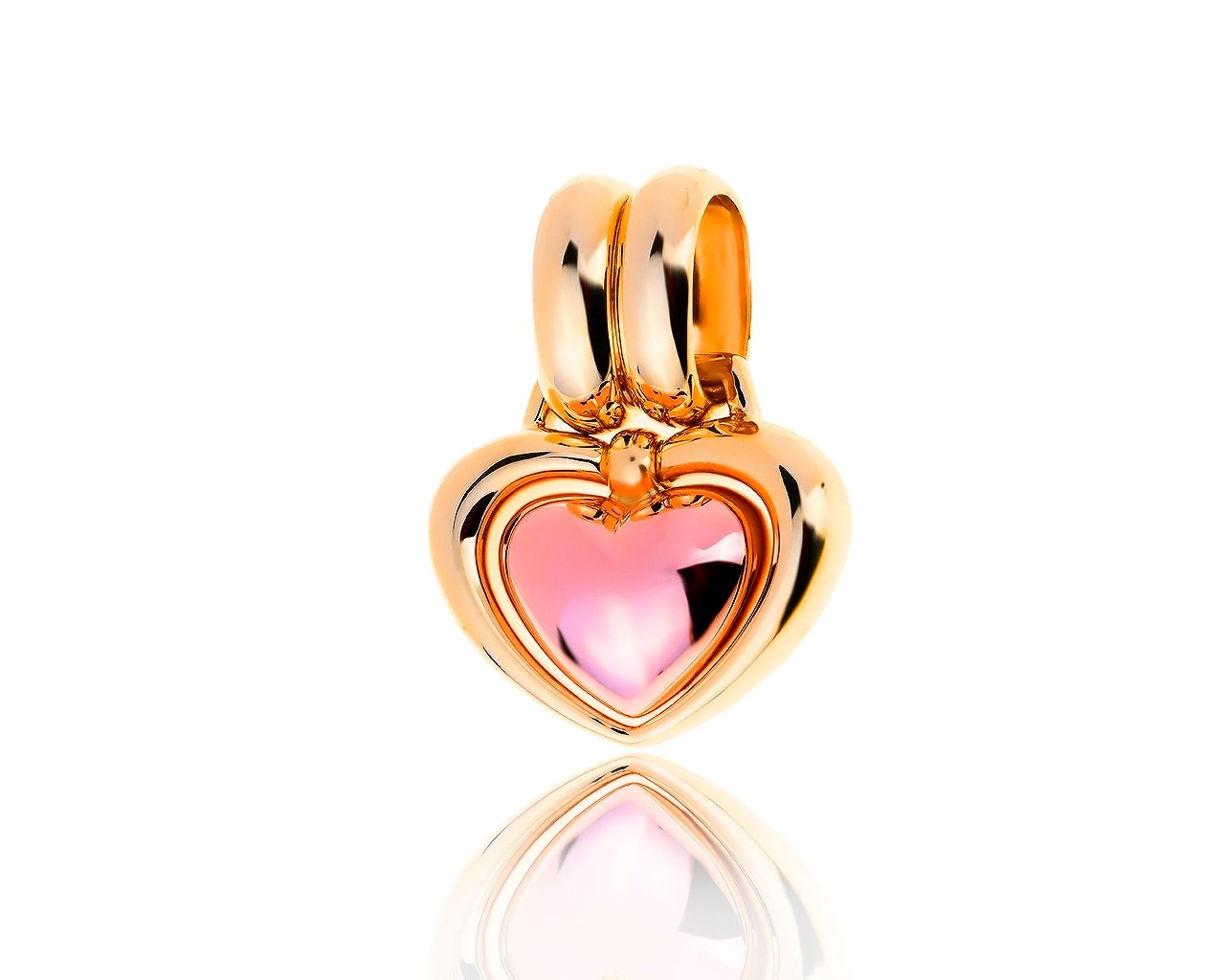 Оригинальная золотая подвеска Chimento Double Heart 030619/7